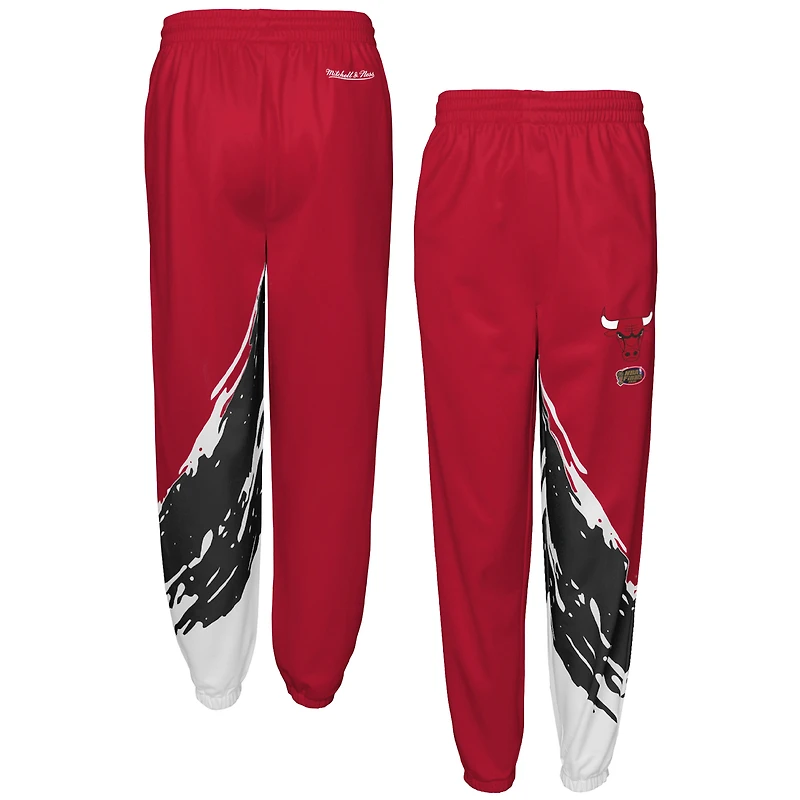 Pantalon Coupe-Vent Paintbrush pour Jeunes Mitchell & Ness Rouge Chicago Bulls 1996 NBA Finals