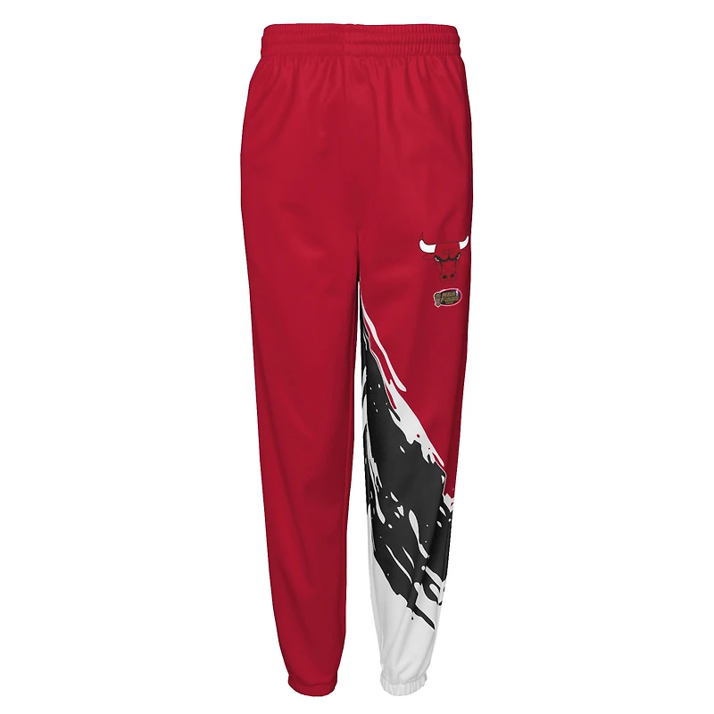 Pantalon Coupe-Vent Paintbrush pour Jeunes Mitchell & Ness Rouge Chicago Bulls 1996 NBA Finals