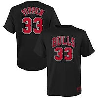 Youth Mitchell & Ness Scottie Pippen Black Chicago Bulls Hardwood Classics Name Number T-Shirt
