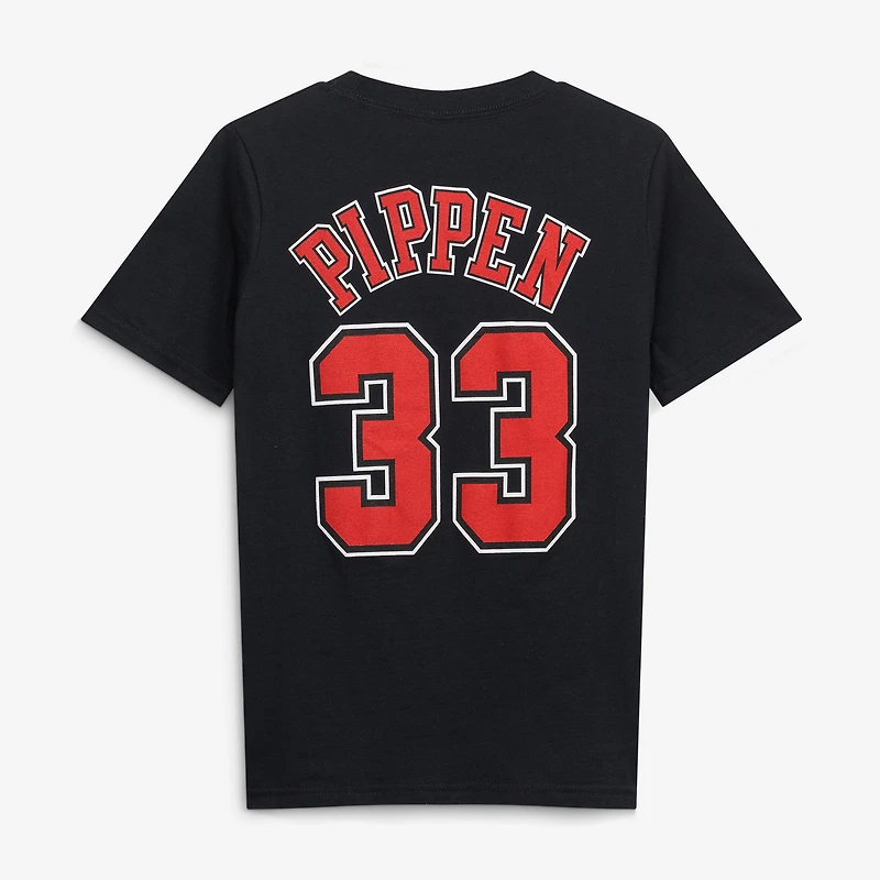 Youth Mitchell & Ness Scottie Pippen Black Chicago Bulls Hardwood Classics Name Number T-Shirt