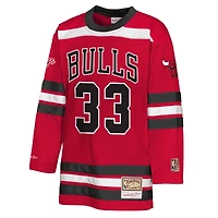Maillot de hockey tendance Maxxed Out 2.0 pour jeunes Mitchell & Ness Scottie Pippen Red Chicago Bulls