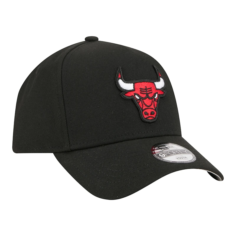 Youth New Era Black Chicago Bulls 9FORTY A-Frame Adjustable Hat