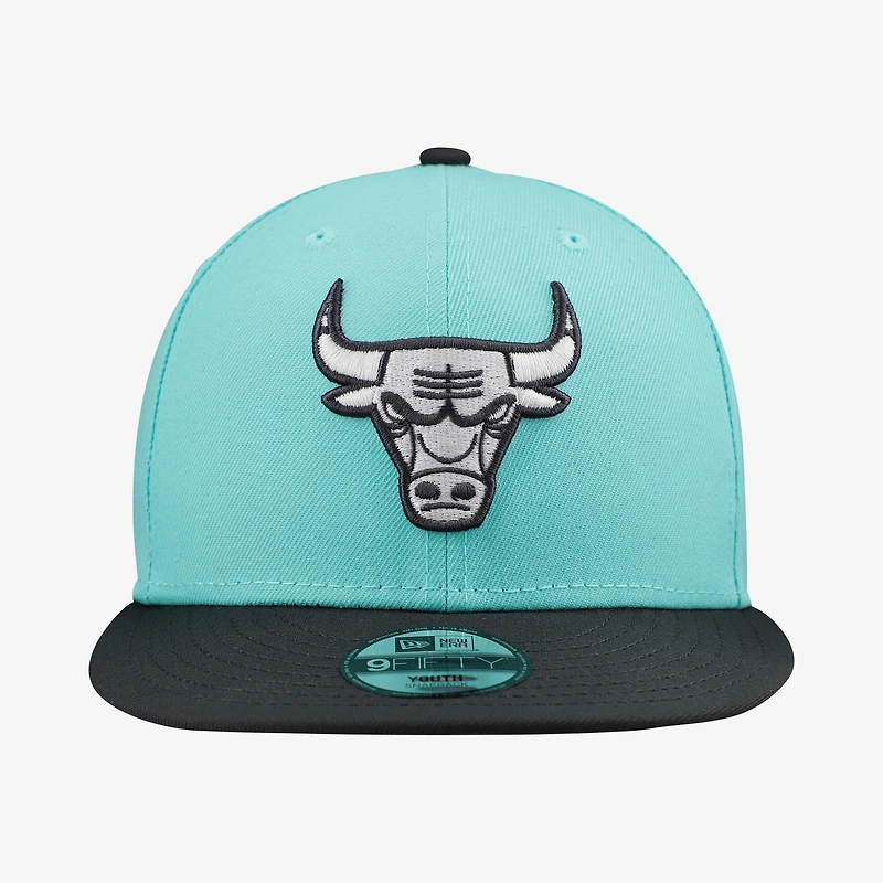 Youth New Era Turquoise/Charcoal Chicago Bulls 9FIFTY Snapback Hat