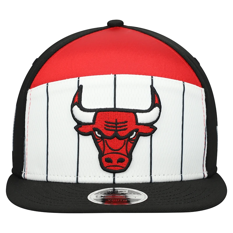 Youth New Era  White/Black Chicago Bulls 2025 NBA Tip Off Split Panel 9FIFTY Snapback Hat