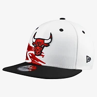 Youth New Era  White/Black Chicago Bulls Swept 9FIFTY Snapback Hat