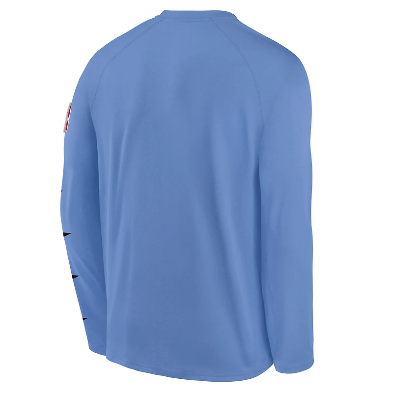 Youth Nike Blue Chicago Bulls 2025/26 City Edition Dri-Fit Long Sleeve Game Top