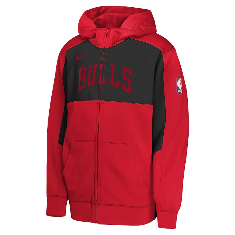 Youth Nike Red/Black Chicago Bulls Authentic On-Court Showtime Performance Full-Zip Hoodie