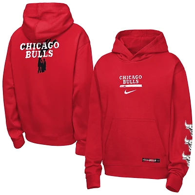 Youth Nike Red Chicago Bulls Courtside Club Premiere Hoodie
