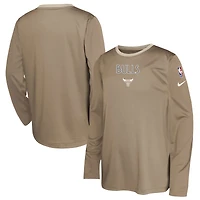 T-shirt de tir à manches longues Nike Tan Chicago Bulls 2024/25 City Edition pour jeunes