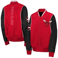 Coupe-vent zippé à deux points rouge/noir Chicago Bulls pour jeunes Outerstuff