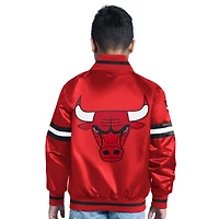Veste universitaire à boutons-pression complète pour jeunes Red Chicago Bulls Scrimmage