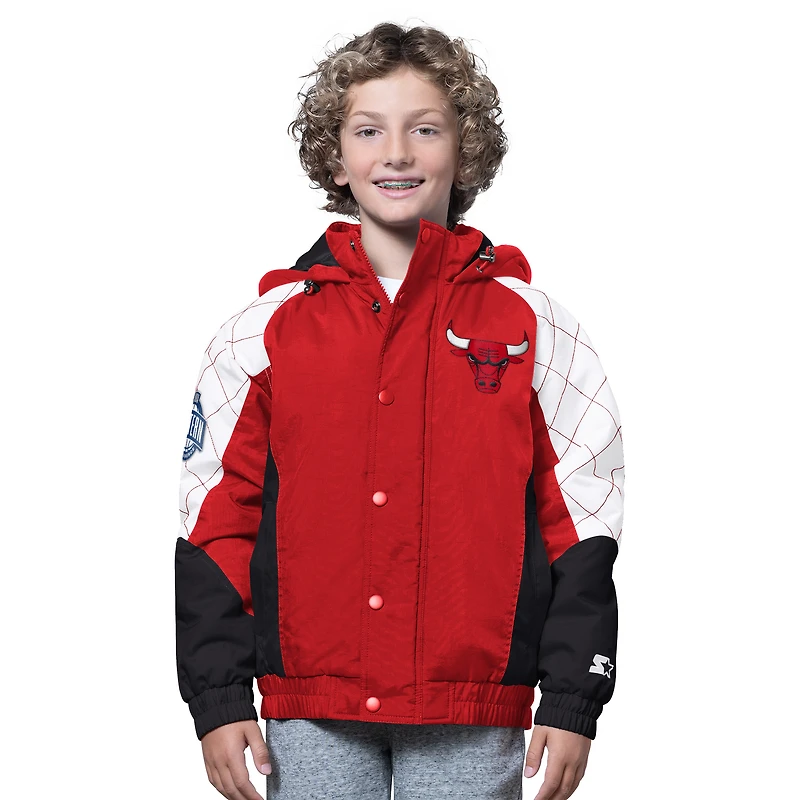 Veste à capuche entièrement zippée All Time Pro Jr. des Chicago Bulls pour jeunes, rouge/noir