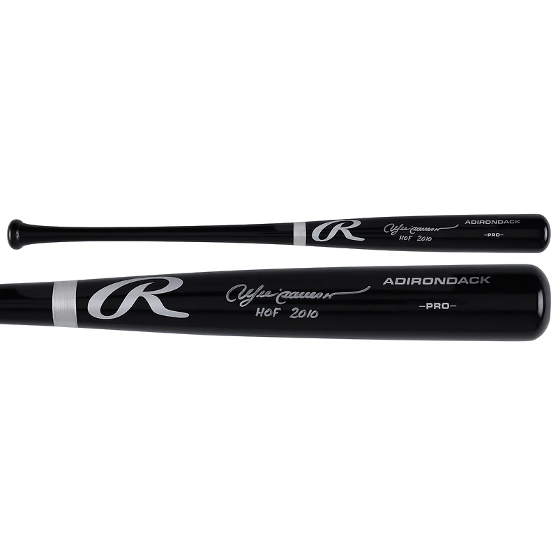 Bâton de baseball Rawlings Pro noir autographié par Andre Dawson des Chicago Cubs avec inscription « HOF 2010 »