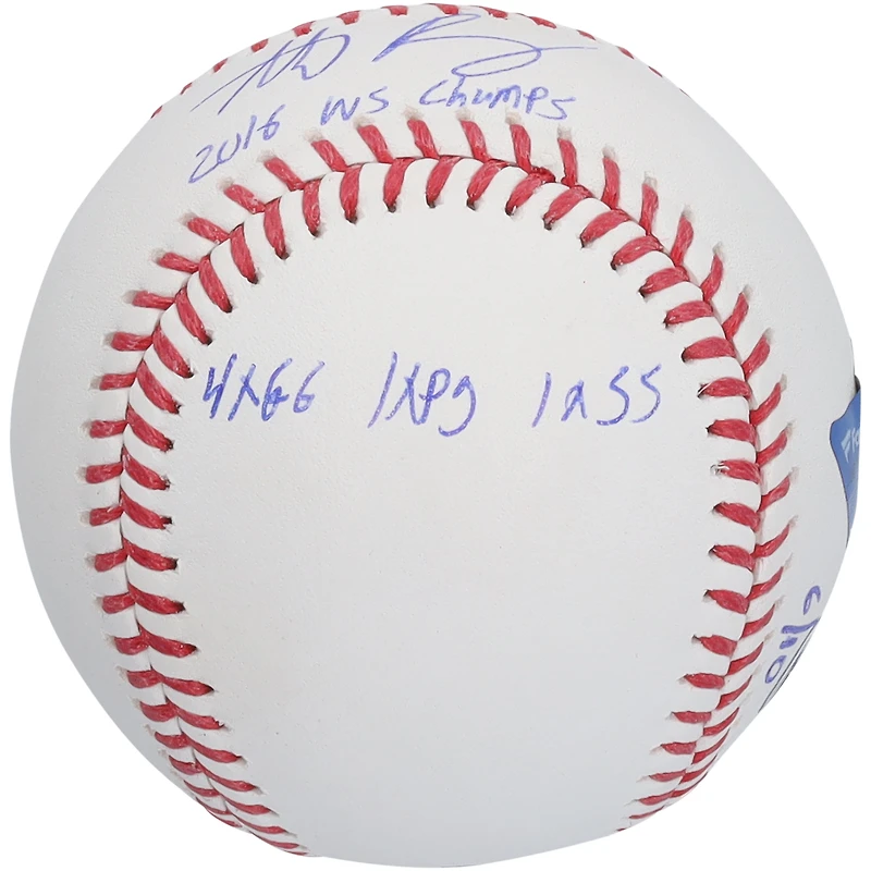 Balle de baseball autographiée par Anthony Rizzo des Cubs de Chicago avec plusieurs inscriptions