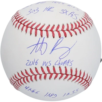 Balle de baseball autographiée par Anthony Rizzo des Cubs de Chicago avec plusieurs inscriptions