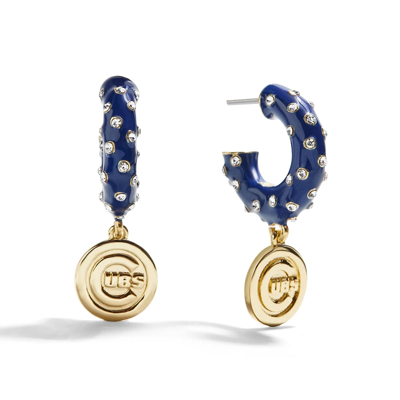 Boucles d'oreilles créoles en émail BaubleBar Chicago Cubs