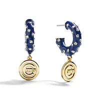 Boucles d'oreilles créoles en émail BaubleBar Chicago Cubs
