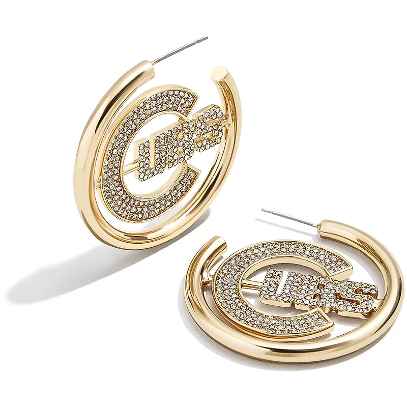 BaubleBar Chicago Cubs Hoops Earrings