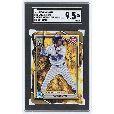 Carte spéciale de prospecteur chromée Cam Smith Chicago Cubs 2024 Bowman Draft #BDC-67 # 11/49 SGC authentifiée 9,5