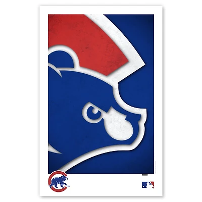 Chicago Cubs 11" x 17 " Logo minimaliste affiche imprimée