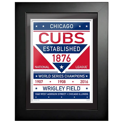 Chicago Cubs - Oeuvre encadrée double ton de l'équipe 12'' x 16''