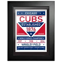 Chicago Cubs - Oeuvre encadrée double ton de l'équipe 12'' x 16''