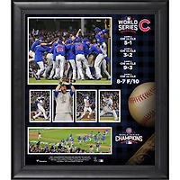 Collage encadré des Chicago Cubs, champions des World Series MLB 2016 (15 x 17 pouces)