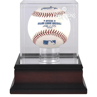 Vitrine de présentation de baseball avec logo en acajou des champions de la série mondiale de la MLB 2016 des Chicago Cubs