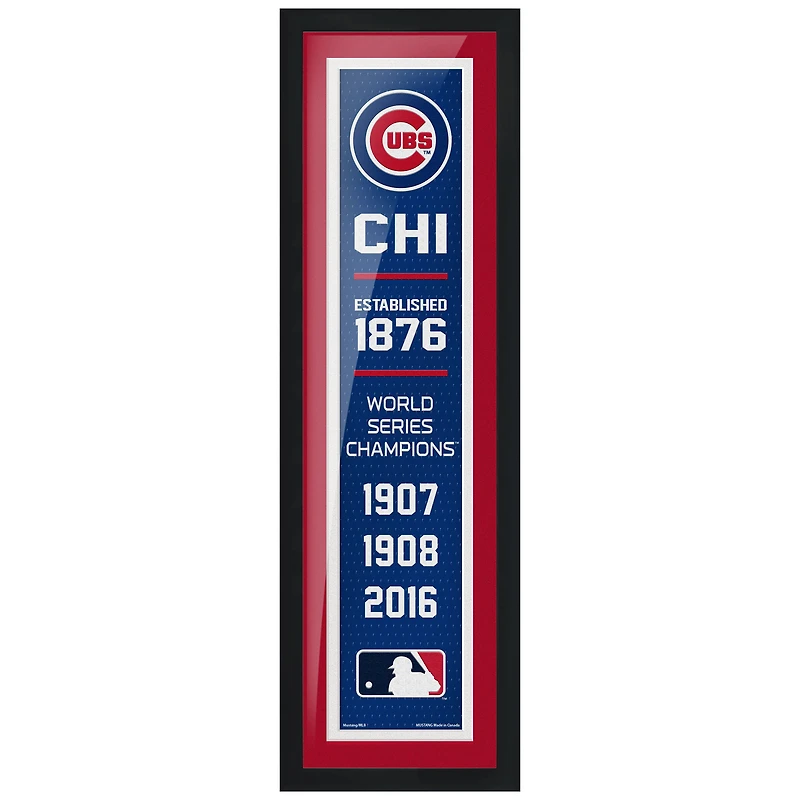 Chicago Cubs 3-Time World Series Champions - 6'' x 22'' Empire Encadré Oeuvre