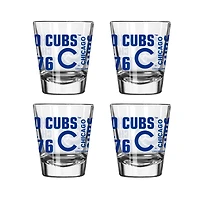 Lot de 4 verres à shot de 56 ml des Chicago Cubs