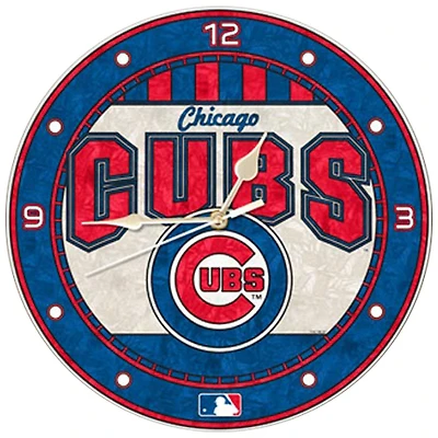 Horloge murale en verre Art Cubs de Chicago