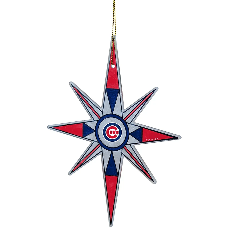 Ornement de flocon de neige en vitrail Chicago Cubs