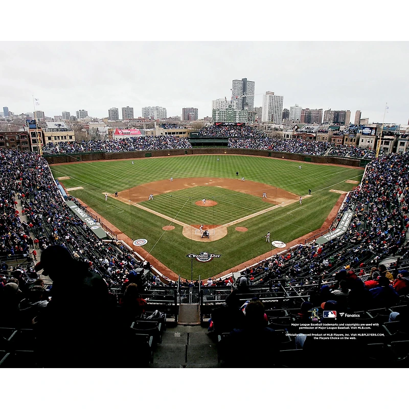 Photographie non signée de la vue générale l'intérieur du stade Wrigley Field des Chicago Cubs