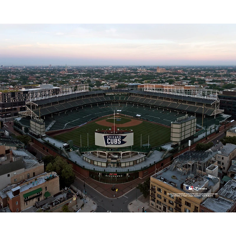 Photographie non signée de présentation du stade Wrigley Field des Chicago Cubs