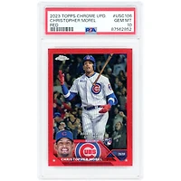Carte de recrue Christopher Morel Chicago Cubs 2023 Topps Chrome Update Red Refractor #USC106 #3/5 authentifiée PSA 10