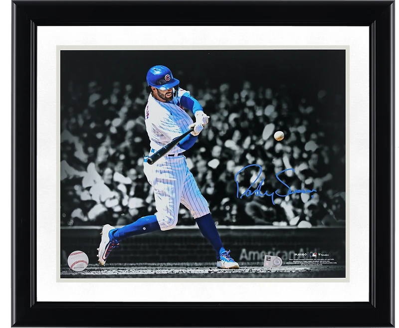 Dansby Swanson Chicago Cubs Autographed 11" x 14" White Jersey Hitting Photograph