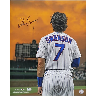 Dansby Swanson Chicago Cubs Autographed 16" x 20" Standing Under Sunset Photograph