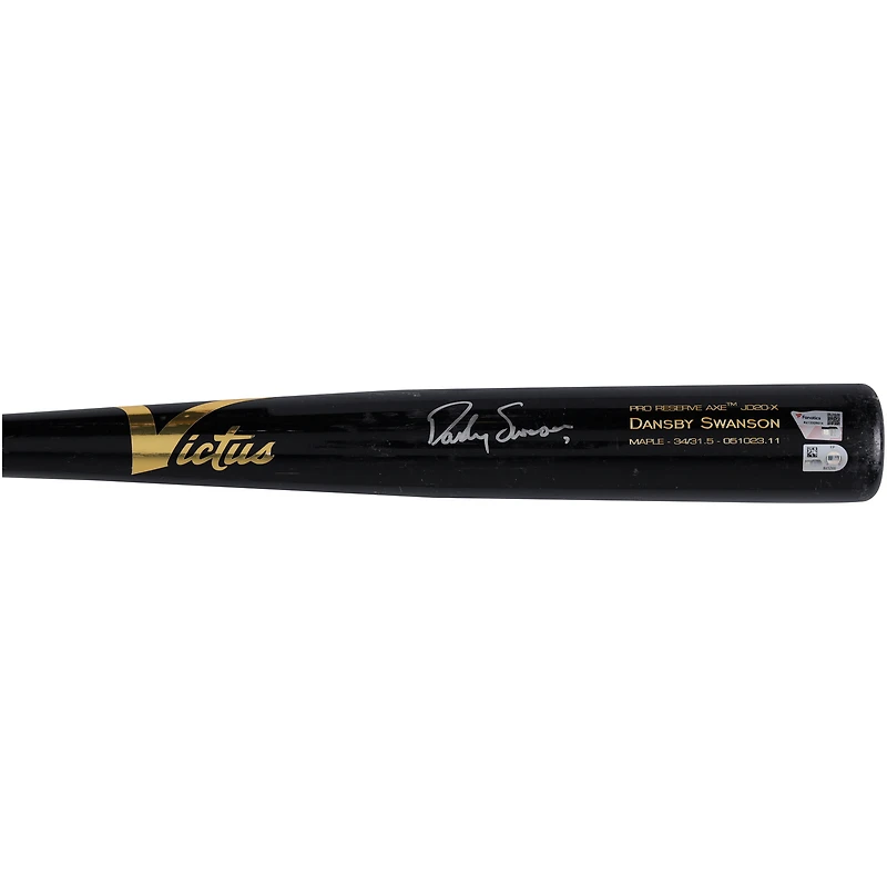 Dansby Swanson Chicago Cubs Autographed Game-Used Black Victus Bat from the 2023 MLB Season - RG13309614