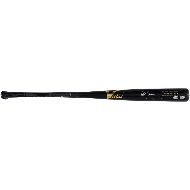 Dansby Swanson Chicago Cubs Autographed Game-Used Black Victus Broken Bat from the 2023 MLB Season 