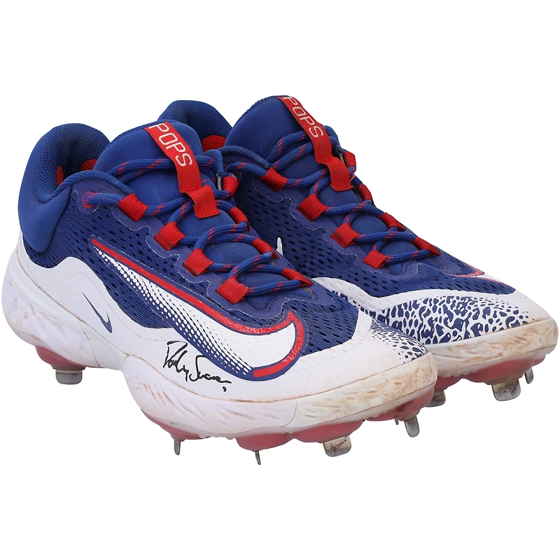 Dansby Swanson Chicago Cubs Autographed Game-Used Blue Nike Cleats from the 2023 MLB Season