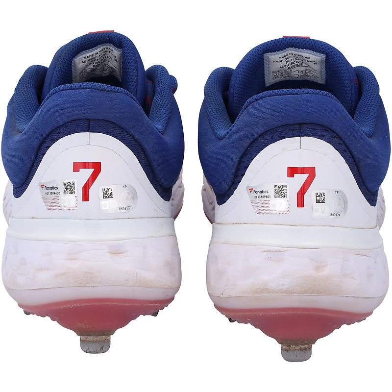 Dansby Swanson Chicago Cubs Autographed Game-Used Blue Nike Cleats from the 2023 MLB Season