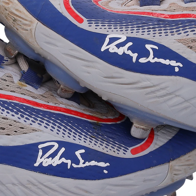Dansby Swanson Chicago Cubs Autographed Game-Used Gray and Blue Nike Cleats from the 2023 MLB Season 