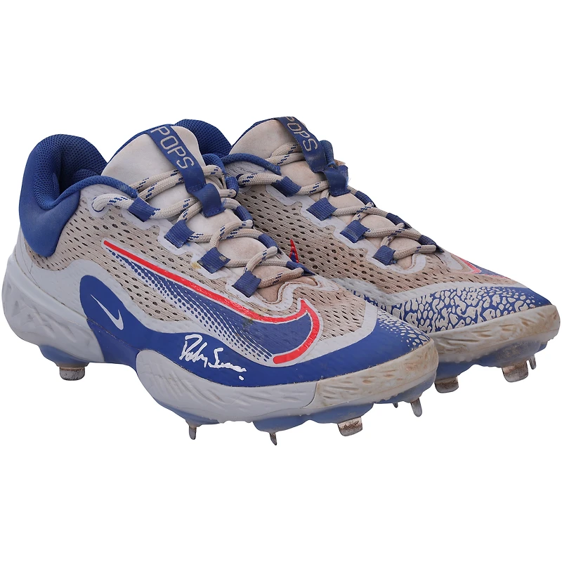 Dansby Swanson Chicago Cubs Autographed Game-Used Gray and Blue Nike Cleats from the 2023 MLB Season 