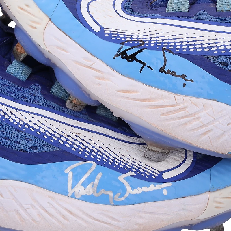 Dansby Swanson Chicago Cubs Autographed Game-Used Light Blue Nike Cleats from the 2023 MLB Season 