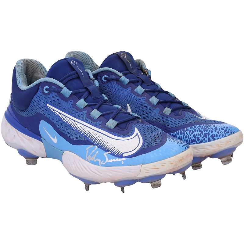 Dansby Swanson Chicago Cubs Autographed Game-Used Light Blue Nike Cleats from the 2023 MLB Season 