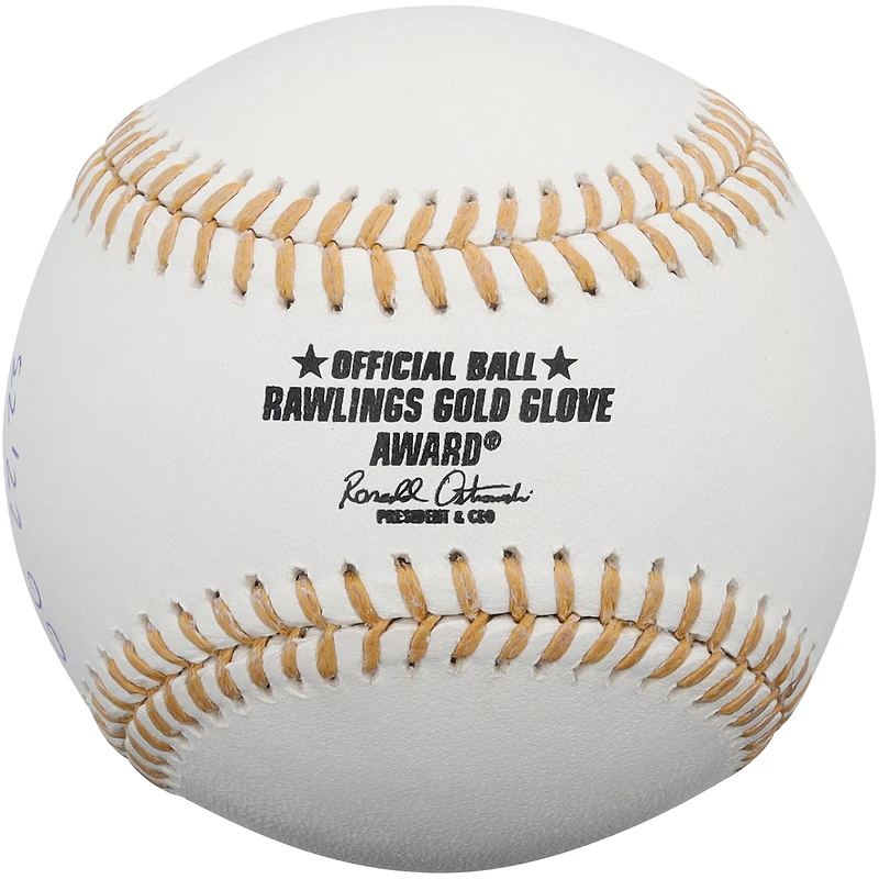 Dansby Swanson Chicago Cubs Autographed Gold Glove Logo Baseball with "GG 22, 23" Inscription