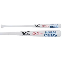 Bâton miniature Victus autographié par Dansby Swanson, joueur des Cubs de Chicago, avec identification de l'équipe.