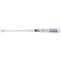 Bâton miniature Victus autographié par Dansby Swanson, joueur des Cubs de Chicago, avec identification de l'équipe.