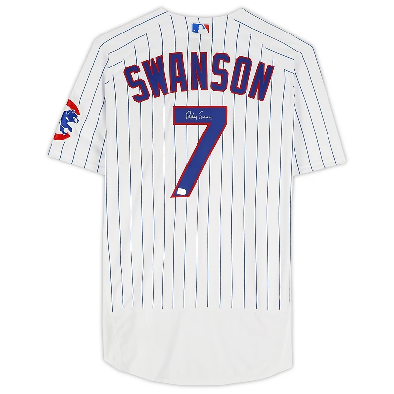 Dansby Swanson Chicago Cubs Autographed White Nike Authentic Jersey
