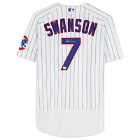 Dansby Swanson Chicago Cubs Autographed White Nike Authentic Jersey